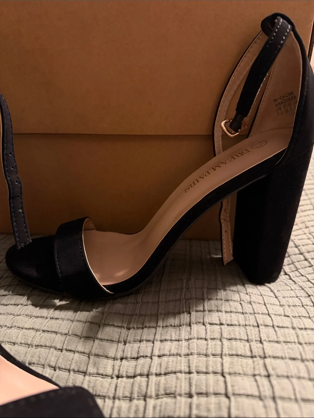 Dream Pairs Black Open-Toe Block Heel Sandals